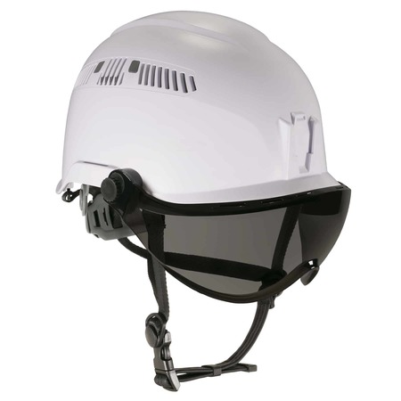 SKULLERZ BY ERGODYNE 8975V Anti-Fog Smoke Lens White Class C Safety Helmet with Visor 8975V